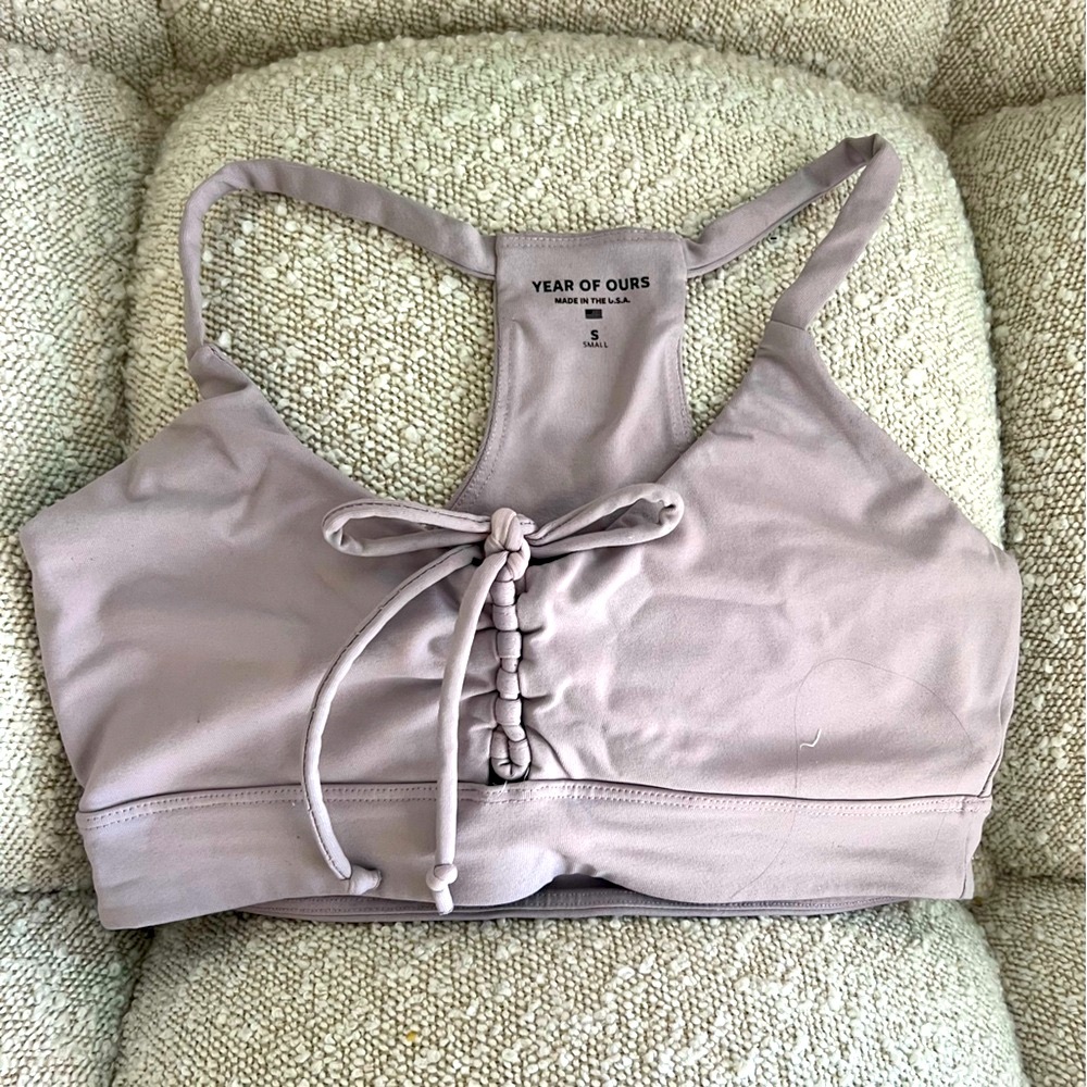 Lavender Year of Ours Sports Bra with Front Tie